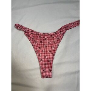 PINK by Frankies Bikinis Ladybug Gingham Bikini Bottom Large‎ NWT